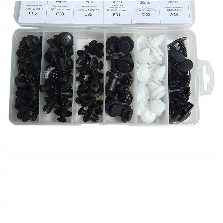 100pcs Bumper Fastener Rosette Rivet Clips Kit Bulk Car Parts Universal Door Trim Fastening Clips, Plastic Clips Set