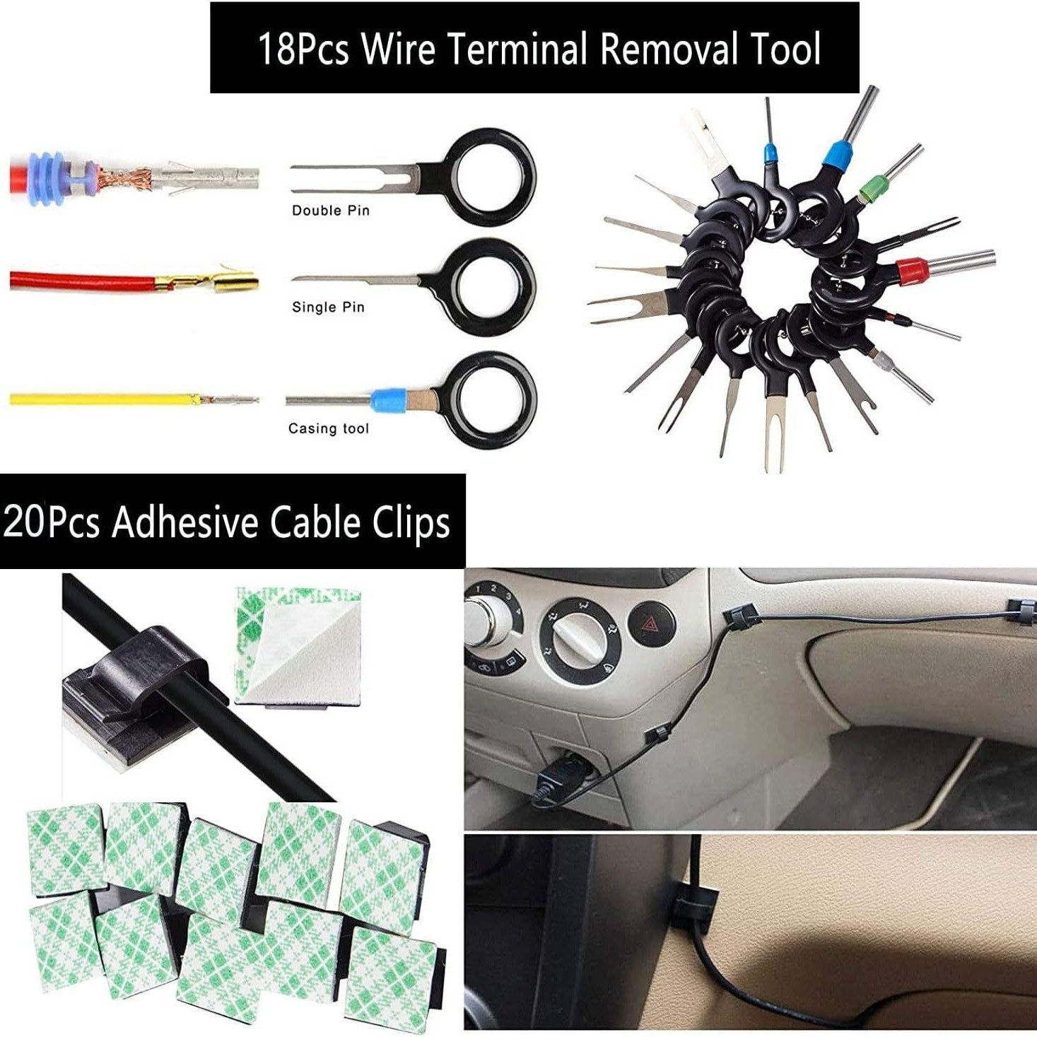 238Pcs Auto Car Trim Removal Tool Kit Upholstery Tools Clip Terminal Removal Clip Pliers Tool Kit Trim Fastener Auto parts