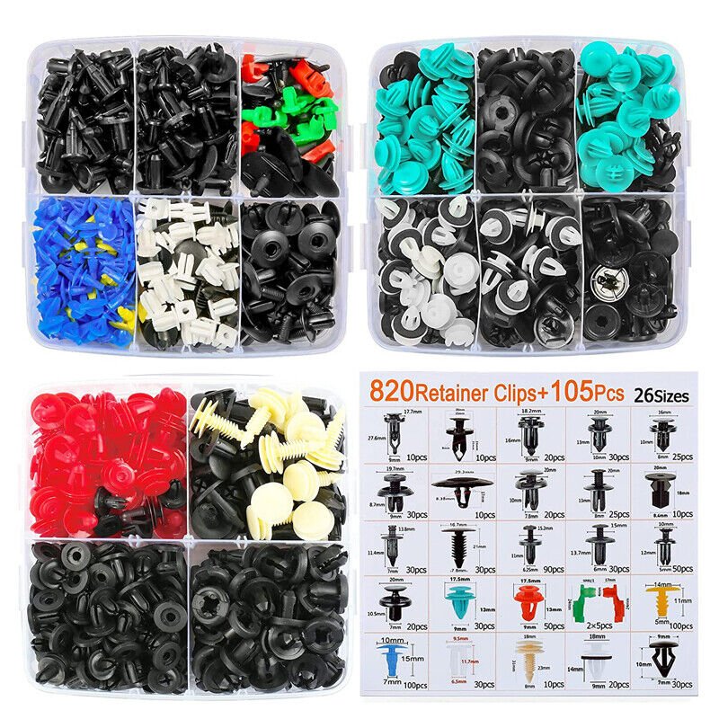 925pcs Car Retainer Clips Plastic Car Trim Clips Kit 26 Sizes Auto Push Pin Rivets Kit Door Trim Panel Fender Clips Remover Tool