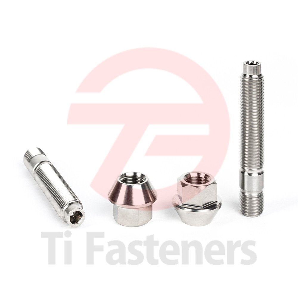 GR5 6AL4V M12/14x1.5x75mm 90mm Titanium wheel bolts studs and nuts kits