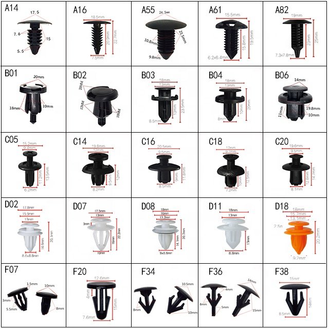 B119 High Quality Auto Clips/ Plastic Fasteners/Push Type Retainer