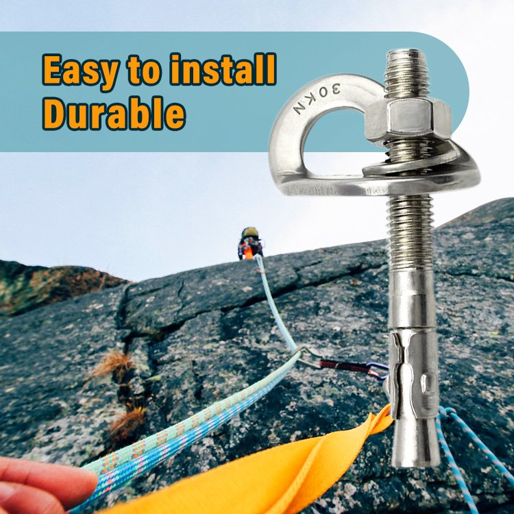 Safety Expansion Bolt Rock Climb Fastening Bolt Climbing Anchor With Fixed Hanger
