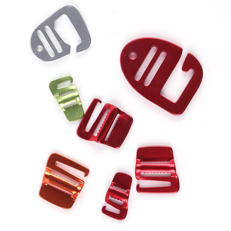 Trade Assurance Aluminum g Hook Ladder Lock Buckle Adjustable Buckle for Strap Tensioner Tent Rope Buckle