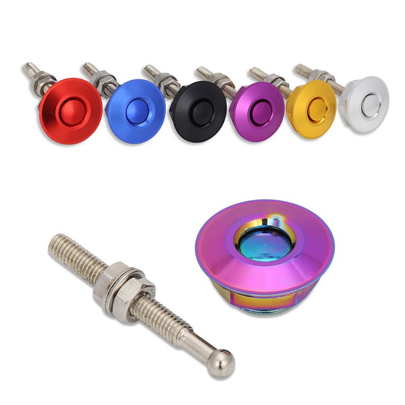 JDM Bumper Fasteners Quick Release, Push Button Hood Pins for Cars