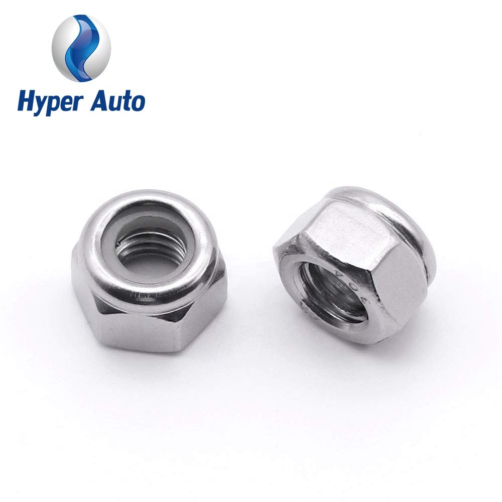Stainless steel hardware Fasteners Zinc plated Nylon insert lock nuts used in top mounting of shock absorber