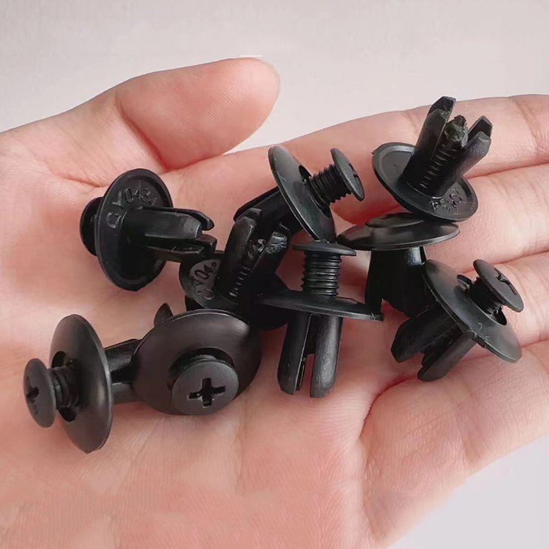 100pcs 8mm Plastic Rivets Fasteners Screw Car Bumper Fender Black Rivet Car Fastener Clips for Toyota Focus Kia Nissan Yamahaa