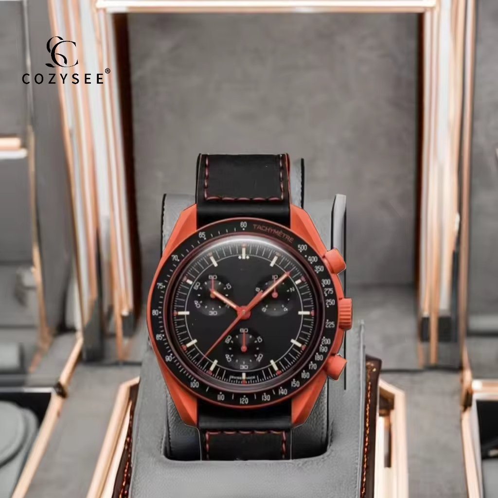2024 New blue glow-in-the dark OMG Quartz men's Watch Light luxury brand Bionic ceramic business Watch 42mm cheap gift