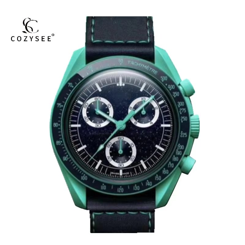 2024 New blue glow-in-the dark OMG Quartz men's Watch Light luxury brand Bionic ceramic business Watch 42mm cheap gift