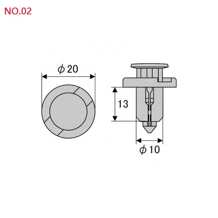 10mm Car Fender Rivet Fastener Clips Plastic Push Clip Hole Car Bumper Retainer Rivet 91503-SZ3-003 for Honda S-02
