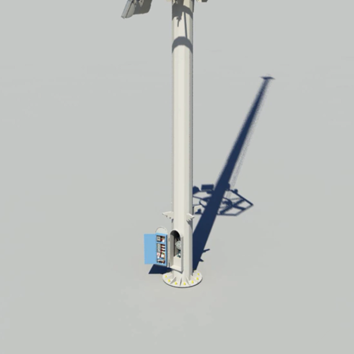 Hot dipped polygonal galvanized 20m high mast light poles for football field
