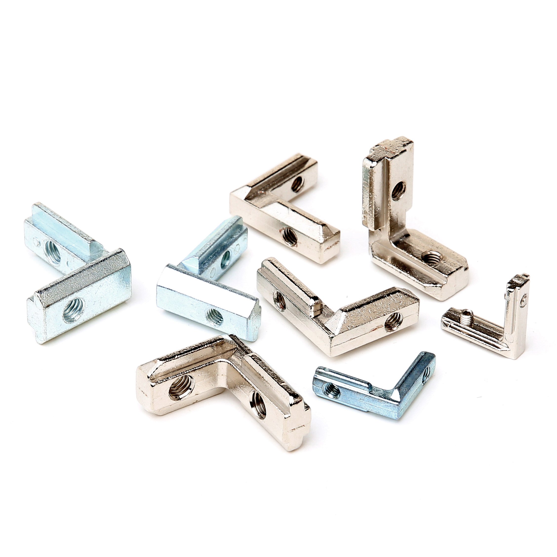 Zinc Alloy DIN GB Angle Groove Connector 20/30/40/45 Embedded Angle Groove Fitting L Shape Connector Fastener Hardware