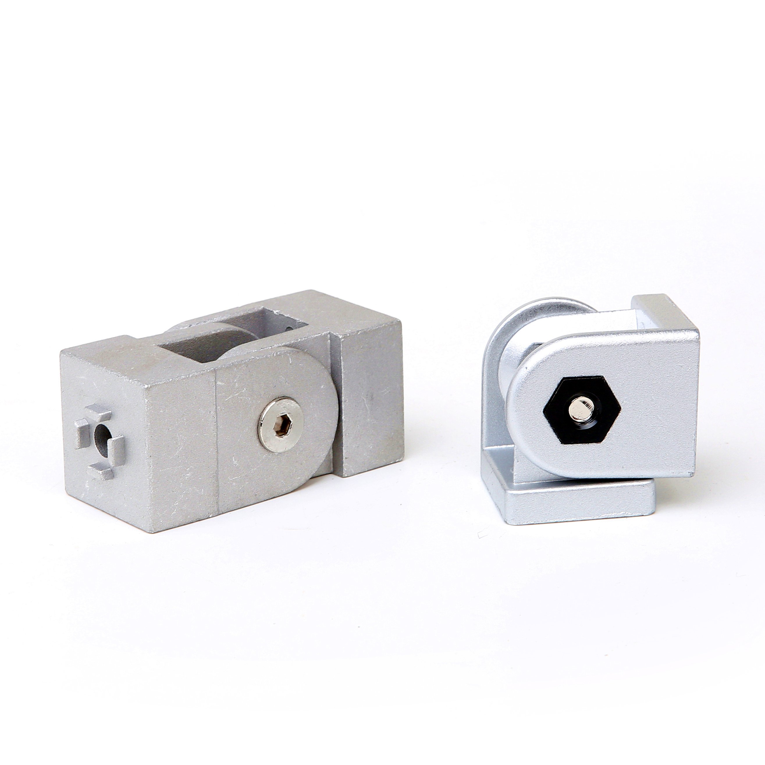 Zinc Alloy Movable Hinge Pivot Hinge DIN GB Industrial Aluminum Profile 2020/3030/4040/4545 Arbitrary Angle Connector