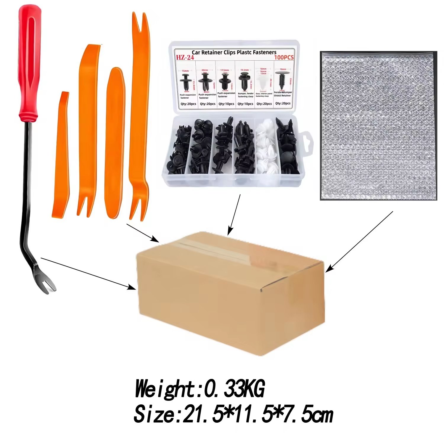 Mixed Auto Fastener Clip Car Body Push Retainer Pin Rivet Bumper Door Trim Panel Retainer Fastener Kit Car Accessories