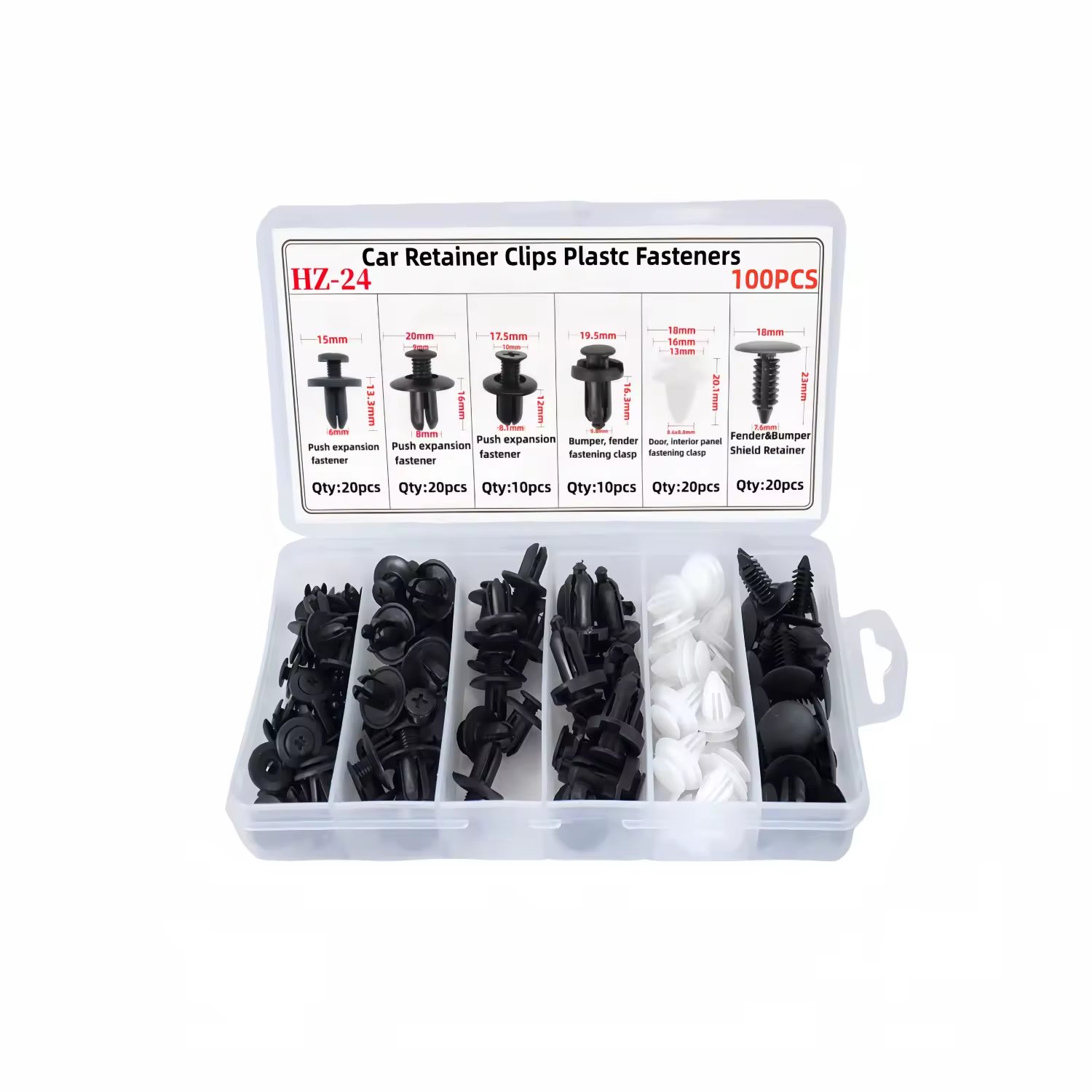 Mixed Auto Fastener Clip Car Body Push Retainer Pin Rivet Bumper Door Trim Panel Retainer Fastener Kit Car Accessories