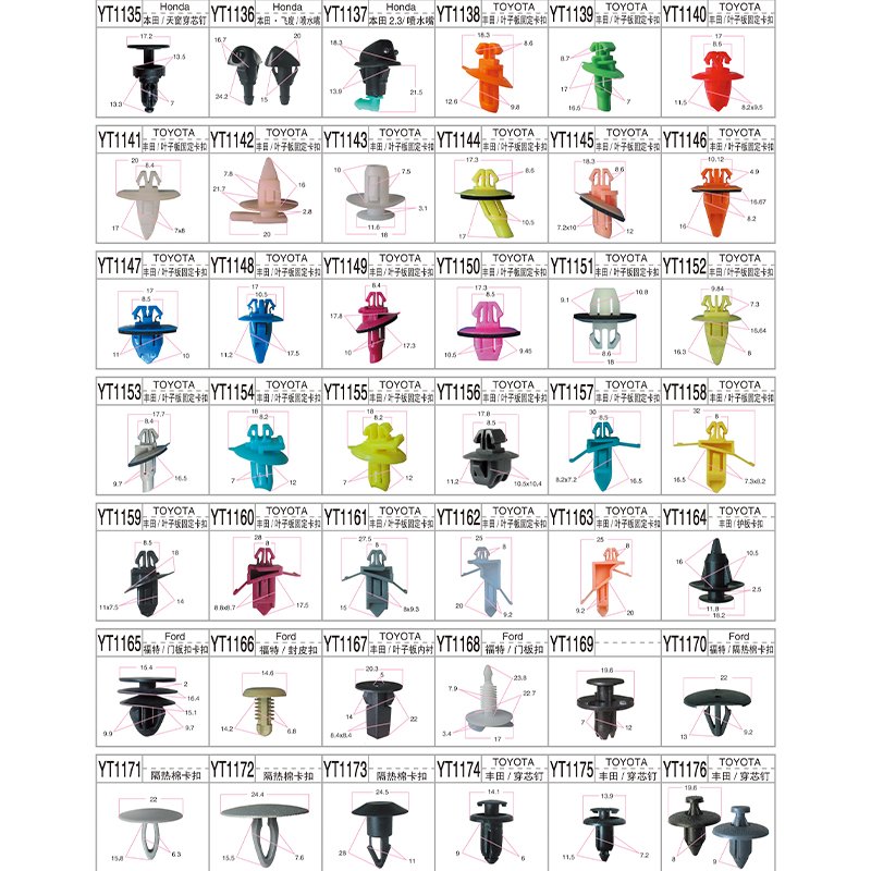 High Quality Car Bumper Fasteners Auto Clips Automotive Push Pin Car Clips Plastic
