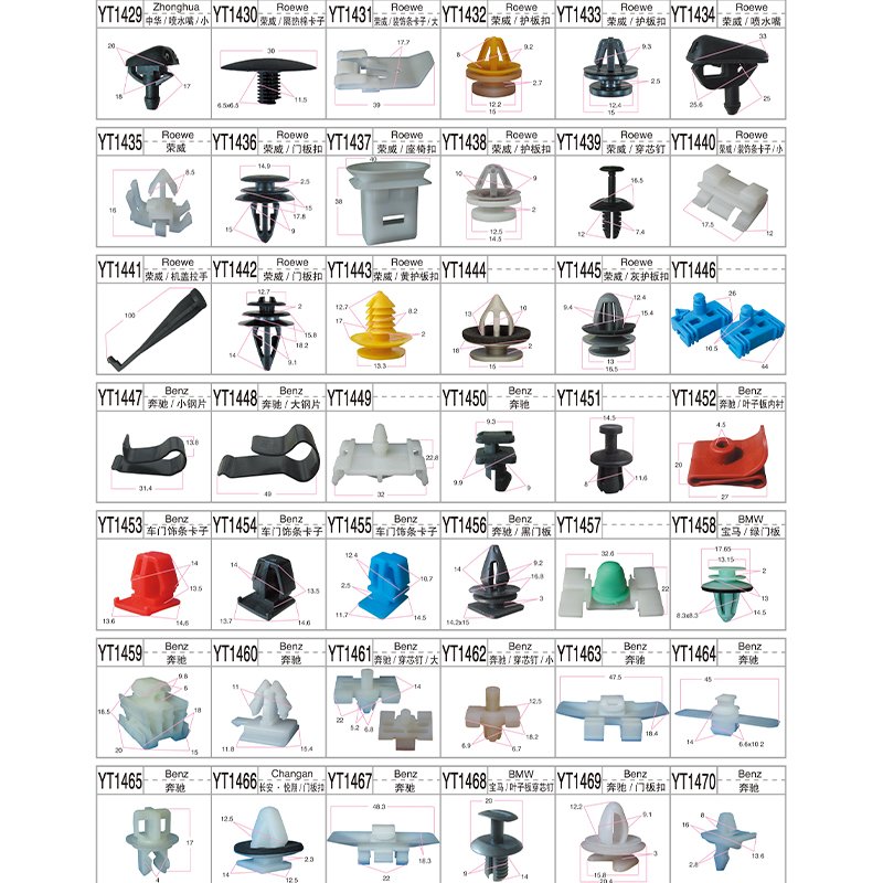 High Quality Car Bumper Fasteners Auto Clips Automotive Push Pin Car Clips Plastic