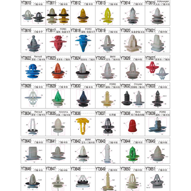 High Quality Car Bumper Fasteners Auto Clips Automotive Push Pin Car Clips Plastic
