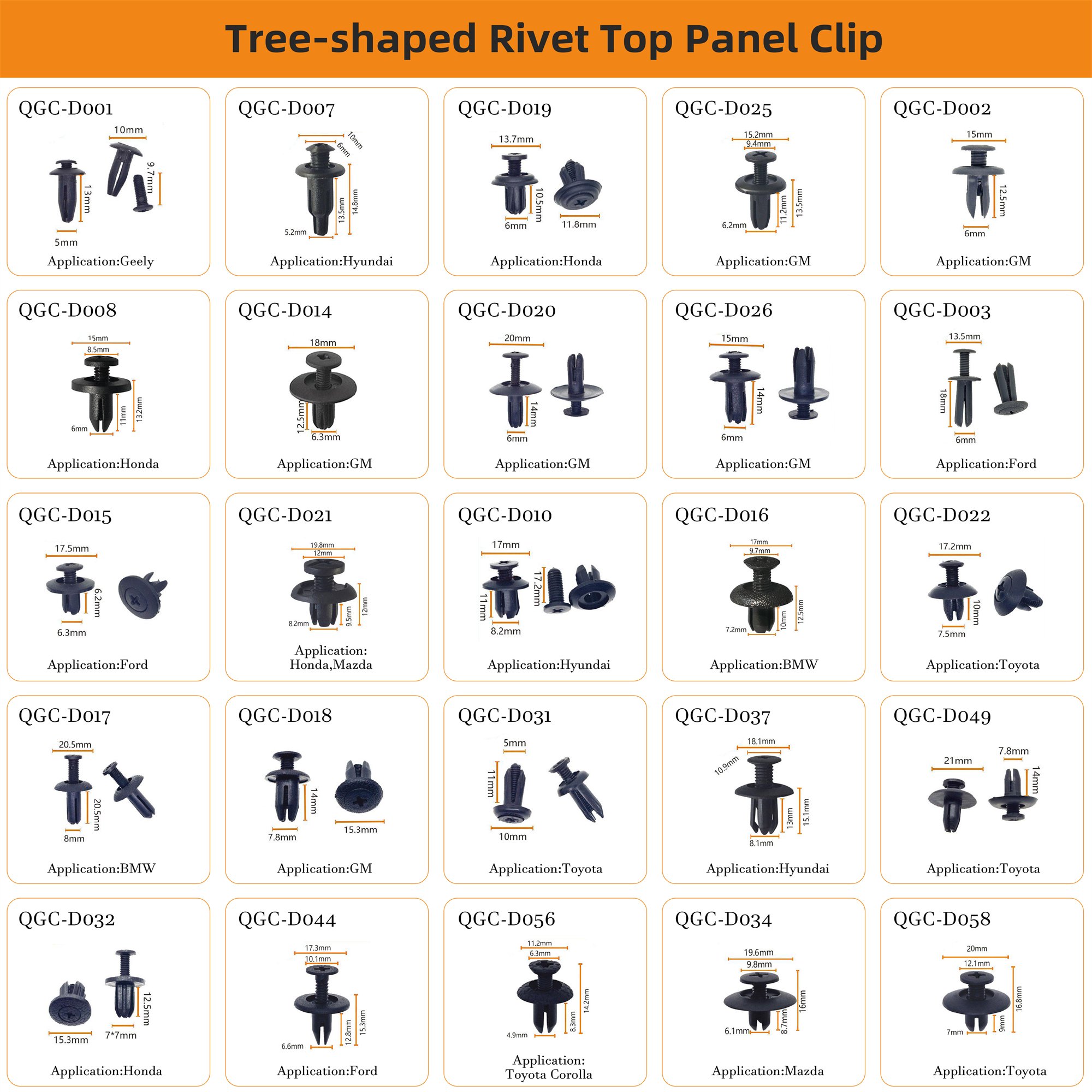 QEEPEI wholesale car push retainer clips Mixed loading universal plastic clips fastener car bumper clips for American Japanese