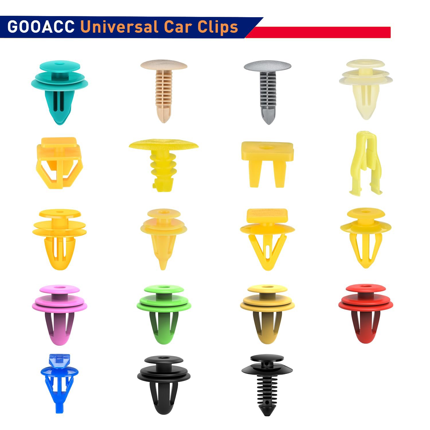 1001PCS Universal Car Clips Mixed Auto Bumper Fender Trim Door Panel Shield Engine Cover Retainer Rivet Push Clips