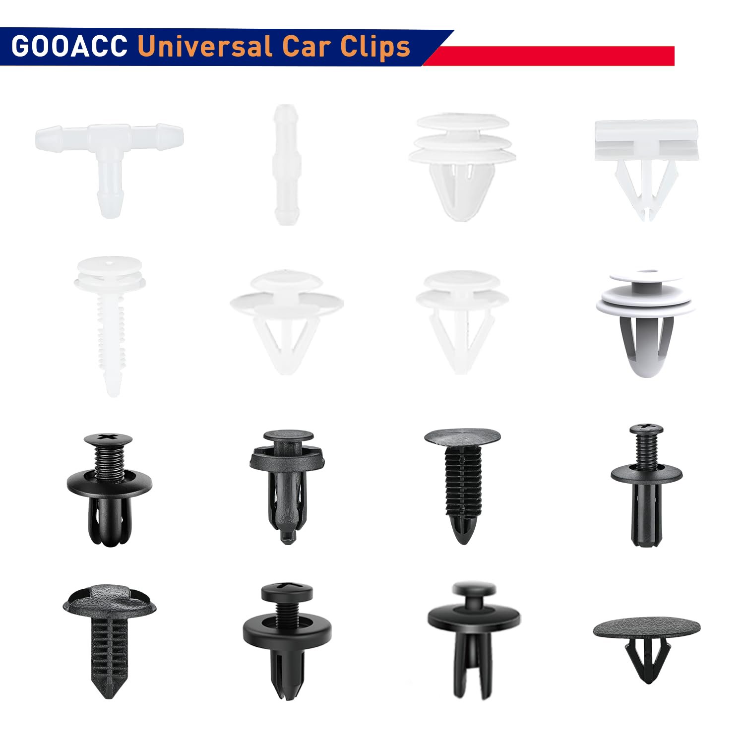 1001PCS Universal Car Clips Mixed Auto Bumper Fender Trim Door Panel Shield Engine Cover Retainer Rivet Push Clips