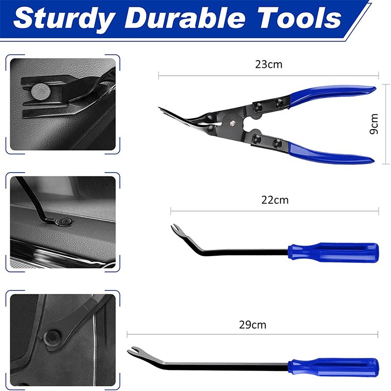 19-Pieces Upholstery Removal Tool Car Panel Door Audio Dashboard Trim Removal Tool Kit with Storage Bag