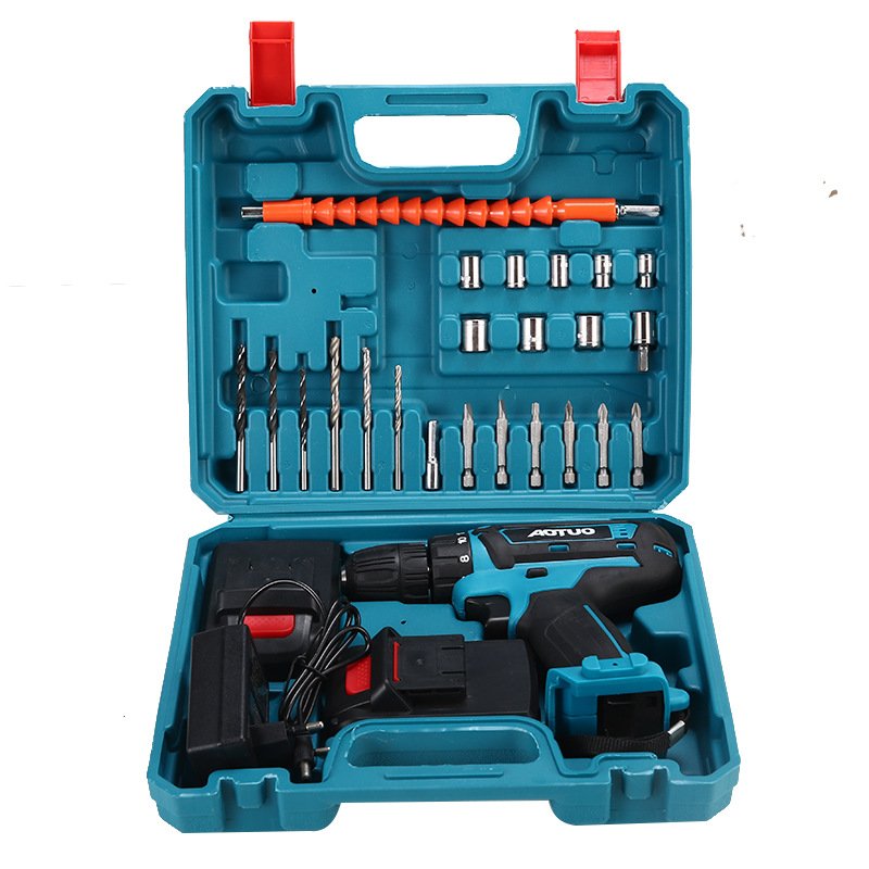 Factory direct sale lithium battery rechargeable hand electric drill kit handheld hand tools electric drill kit