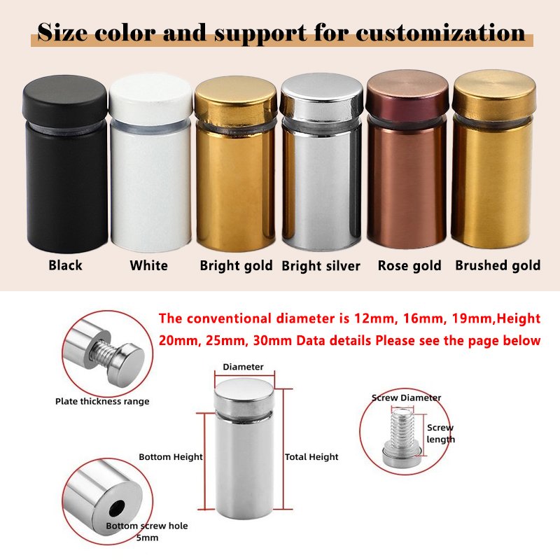 Customizable Packaging Stainless Steel Spacer Sign Standoff Screws Fasteners for Acrylic Advertising Board