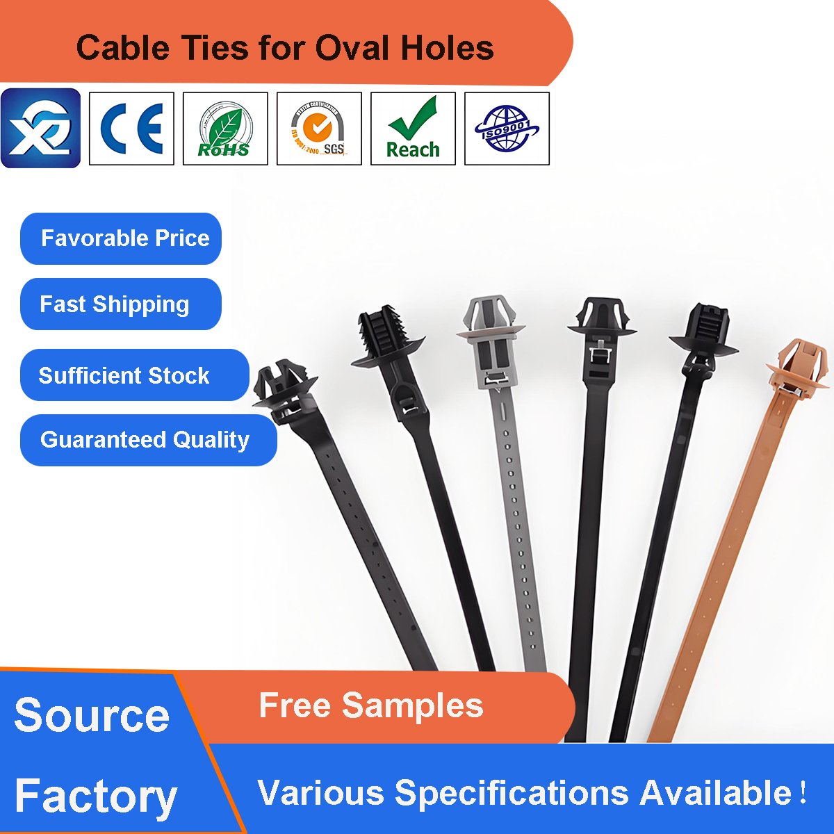 Ready to Ship Secure and Swift: Fir Tree Head Cable Zip Ties for Oval Holes in Automotive Applications