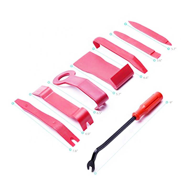 8 Pcs Red Color Nylon Auto Clips Removal Tool Kit for Install Automotive Car Truck Fender Rivets Fasteners