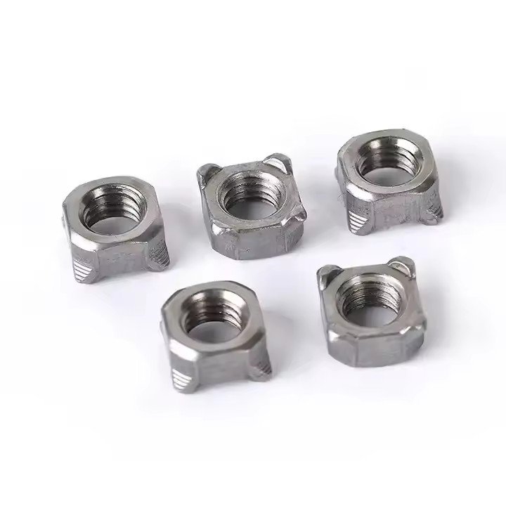China Manufacture Automobile Fastener Din928 Stainless Steel Square Spot-Weld Nuts Welding Nut For Fasteners