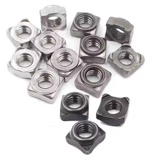 China Manufacture Automobile Fastener Din928 Stainless Steel Square Spot-Weld Nuts Welding Nut For Fasteners