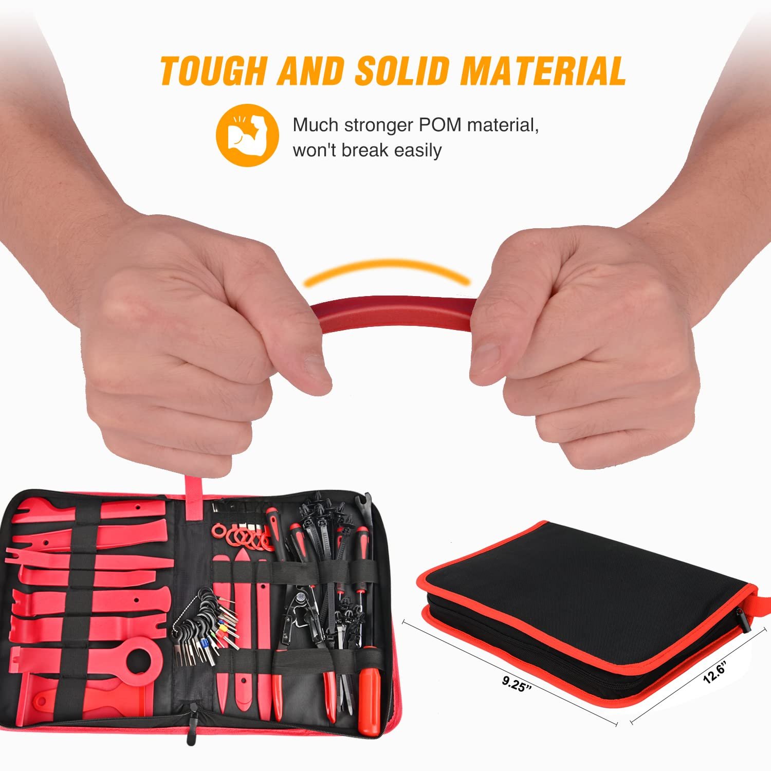 C1056 238Pcs Trim Removal Tool Auto Push Pin Bumper Retainer Clip Set Fastener Terminal Remover Tool Clips Pry Kit