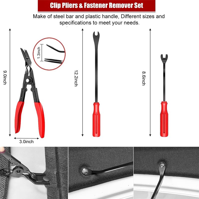 200PCS Auto Push Pin Bumper Retainer Clip Set Trim Removal Fastener Terminal Remover Tool for Cars Trucks Plastic Metal Material