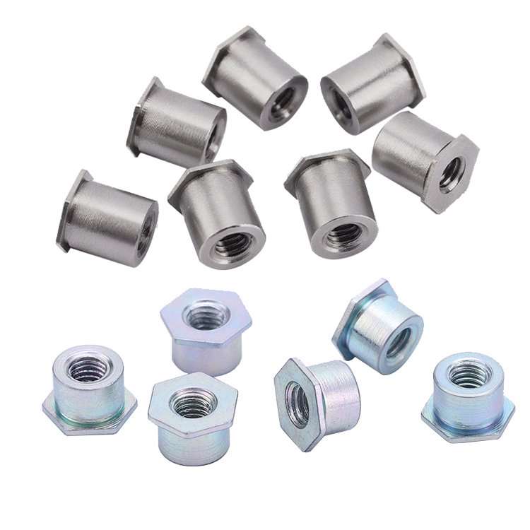 Carbon Steel Stainless Steel Hexagon through hole Threaded self clinching standoff Fasteners For Sheet Metal