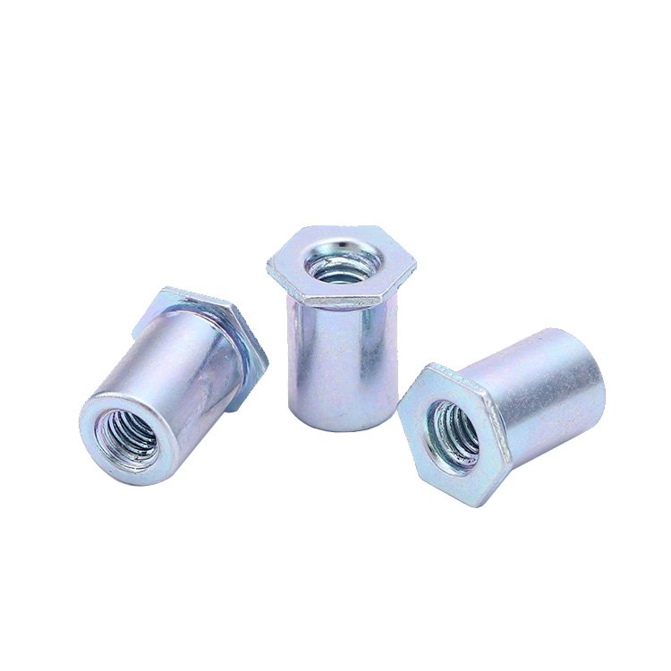 Carbon Steel Stainless Steel Hexagon through hole Threaded self clinching standoff Fasteners For Sheet Metal