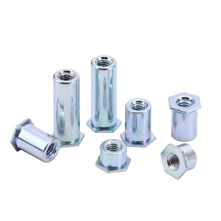 Carbon Steel Stainless Steel Hexagon through hole Threaded self clinching standoff Fasteners For Sheet Metal