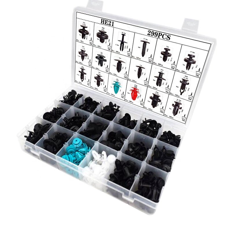 299pcs Car Roof Buckle Rivet Car Push Retainer Rivet Fasteners Clip Set