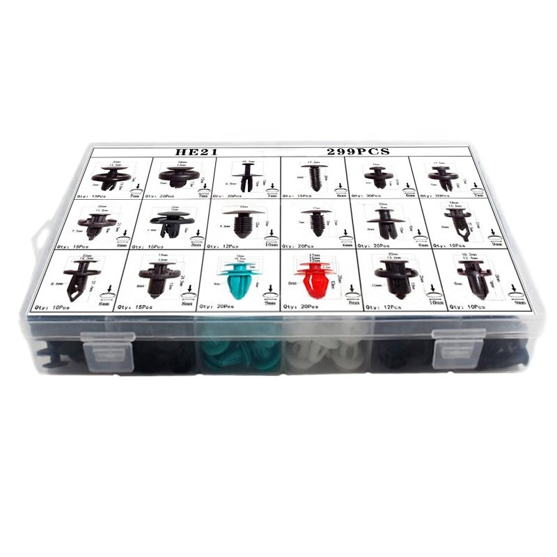 299pcs Car Roof Buckle Rivet Car Push Retainer Rivet Fasteners Clip Set