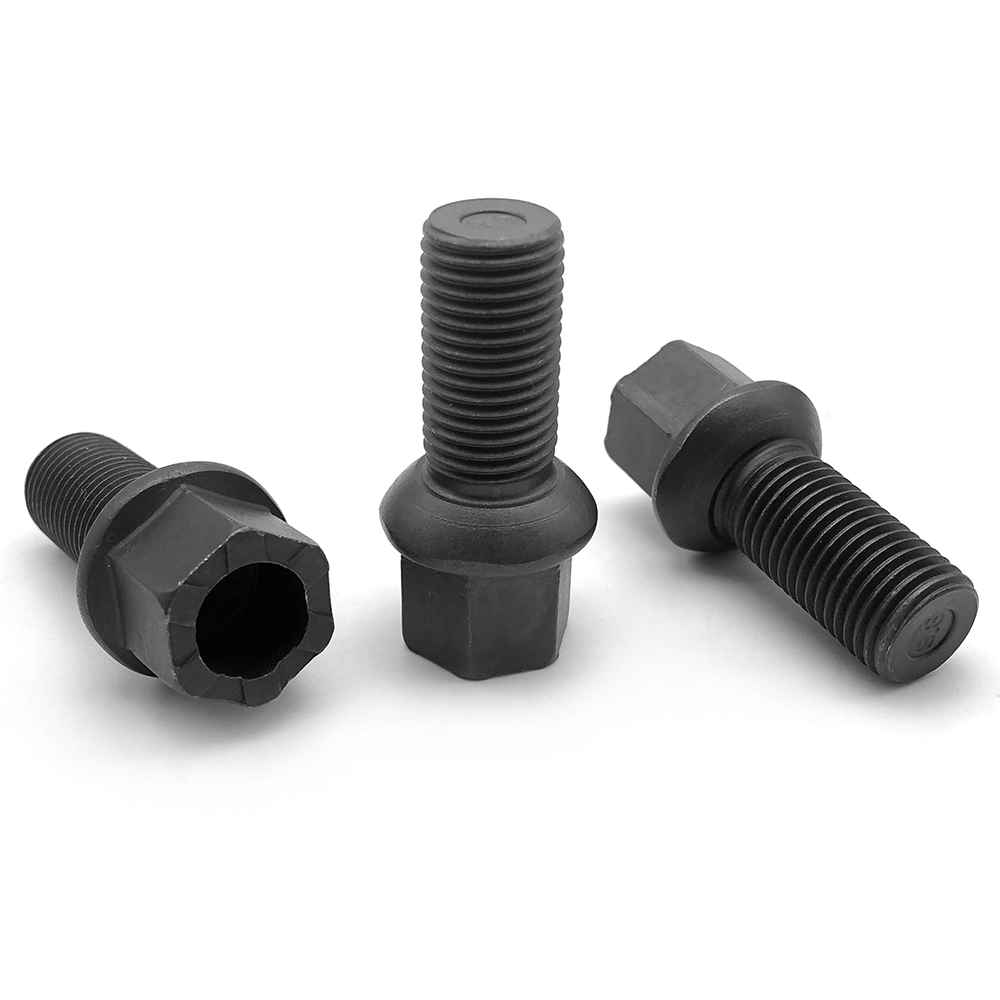 Hot Selling BMW E34 Parts Wheel Bolt Black Oxide High Strength 40Cr Steel Wheel Hub Bolt Car Bolts Screws for Trailer M12x55