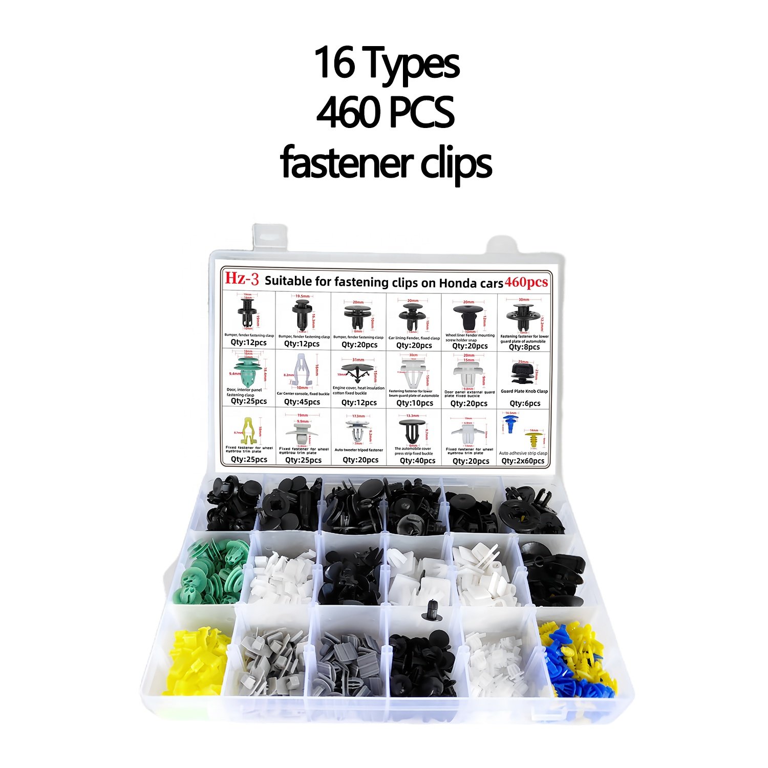 460Pcs Fender Flare Plastic Clips Fasteners Rivet Clips Car Fasteners Car Fastening Trim Molding Clips Panel Assortment Kit