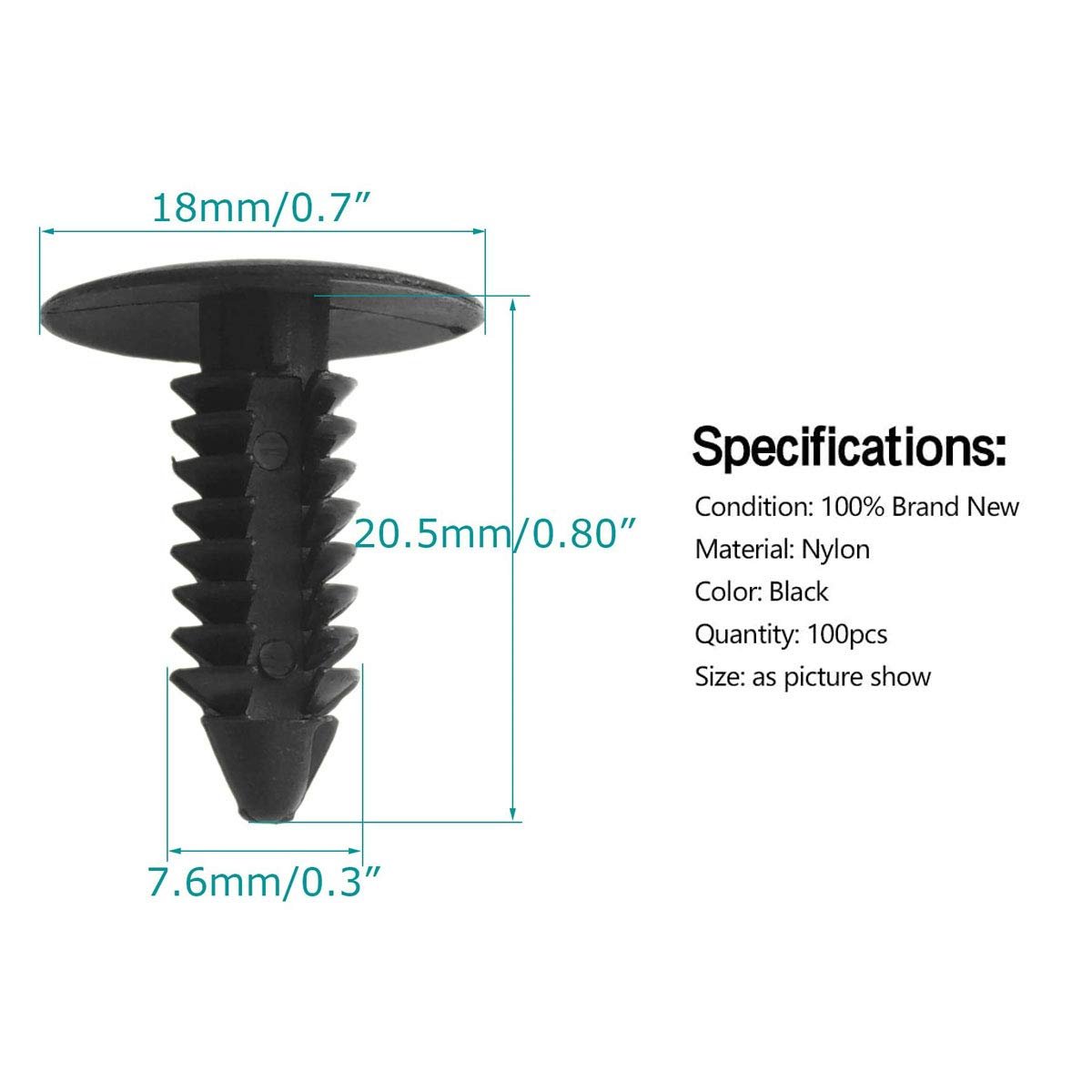 QEEPEI public car celling clips black universal Nylon Car Door Trim Bumper Screws Fastener Plastic Clips