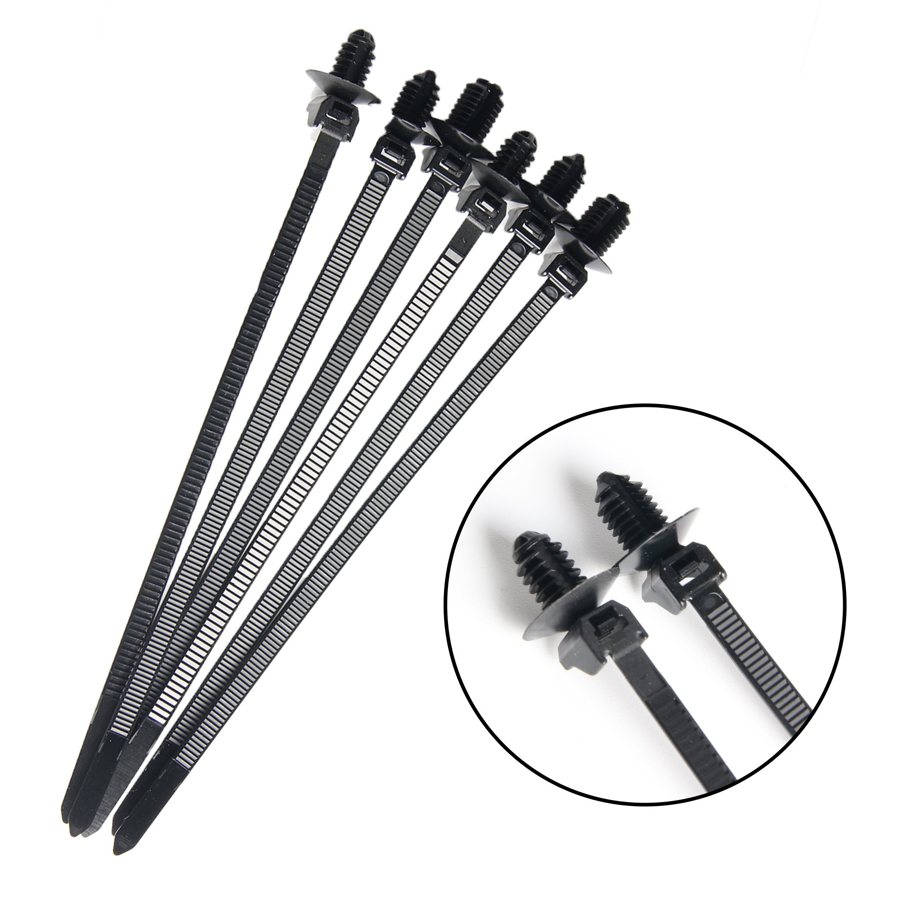 Universal Automotive Cable Ties Push Mount Style Fir Tree Head Design Stud Mount Plastic Metal Material Nylon Cable Ties Mould