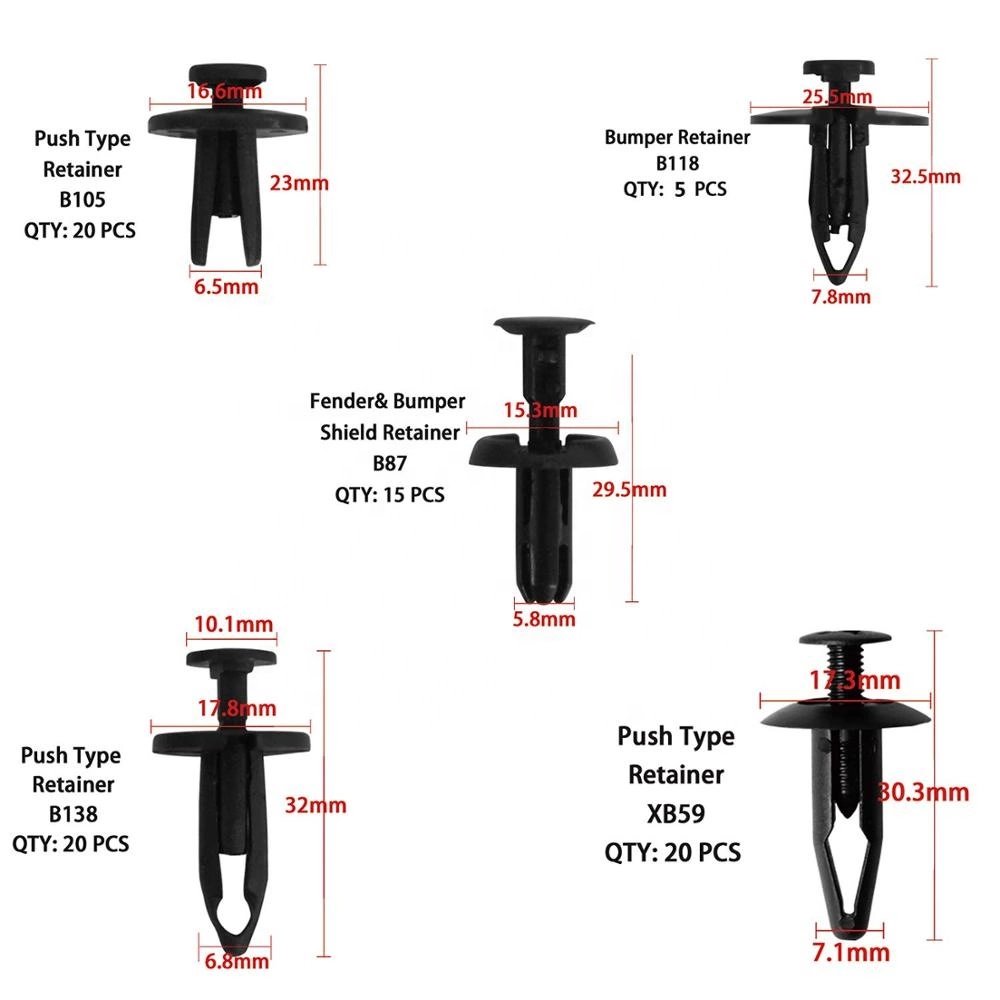 Auto plastic clip fastener for cars
