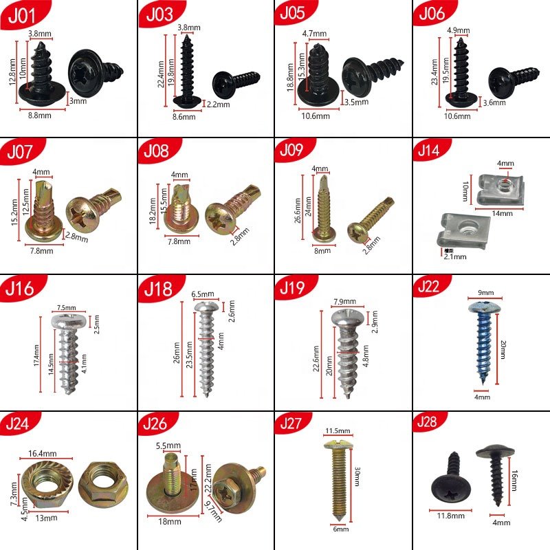 J277 Metal push car clip auto fastener retaining metal screw rivets