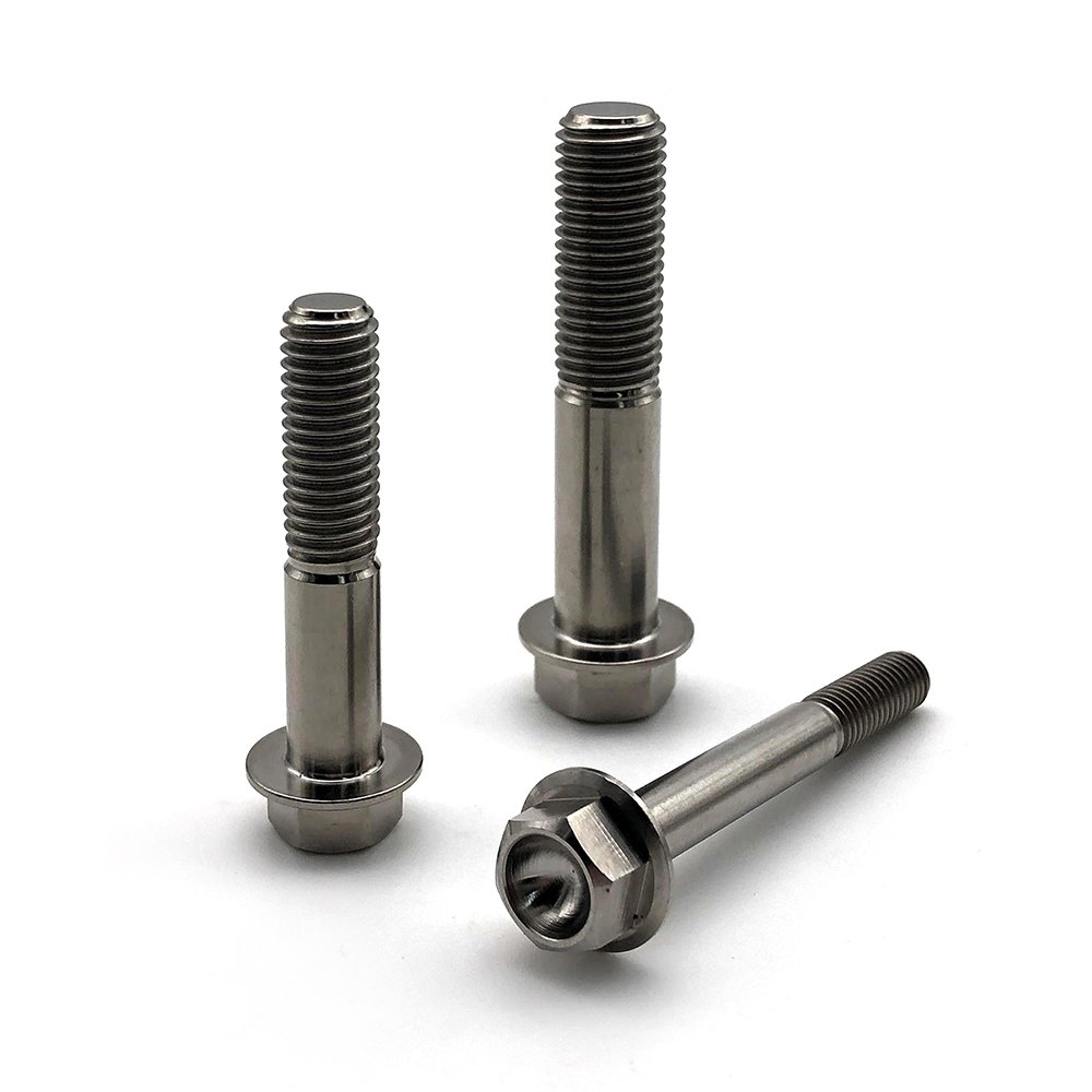 M3 M4 M5 M6 Titanium Gr5 Hex Flange Bolts and Nuts Gr5 3mm Titanium Screws for Motorcycle