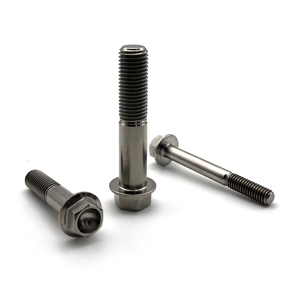 M3 M4 M5 M6 Titanium Gr5 Hex Flange Bolts and Nuts Gr5 3mm Titanium Screws for Motorcycle