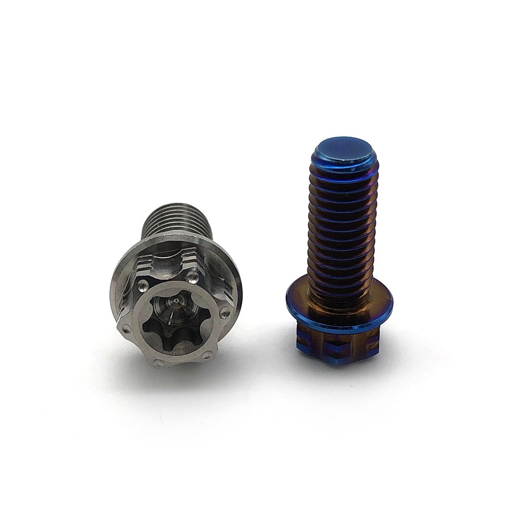 M3 M4 M5 M6 Titanium Gr5 Hex Flange Bolts and Nuts Gr5 3mm Titanium Screws for Motorcycle