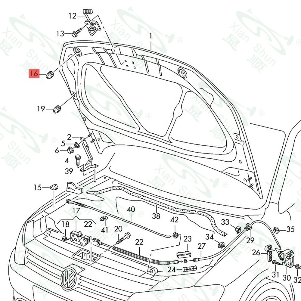 XIANSHUN Factory Car Front Bumper Hood Bonnt Stopper Rubber Upper Lower Stopper Plastic Clips and Fasteners