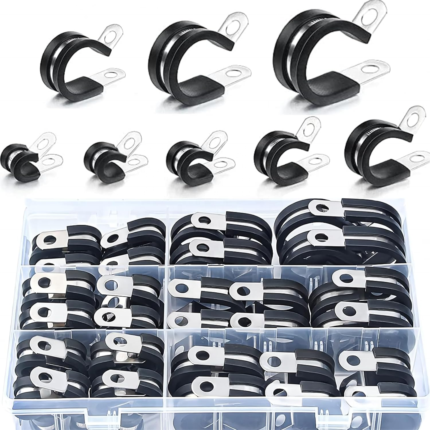 Factory Price Steel Wall Mount Pipe Clamp P Type Hose Clamp with Zinc Finish and Rubber Cushion