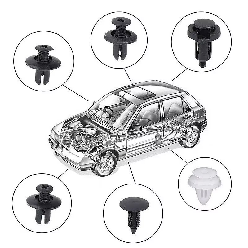 RTS Creative 100pcs Bumper Fastener Rosette Rivet Clips Kit Car Parts Auto Clips Plastic Fastener